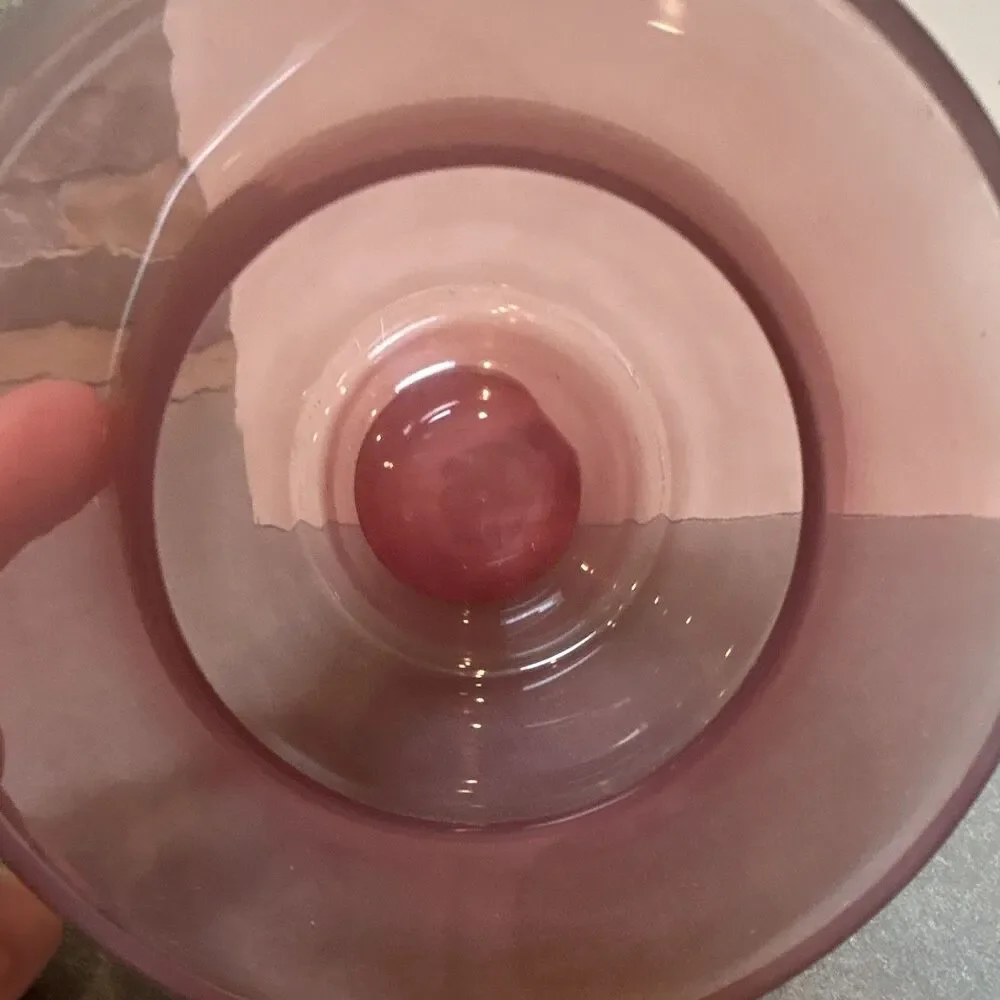 Ashland Easter Meadow Purple Glass Pillar Candle Holder 6x6x5 in